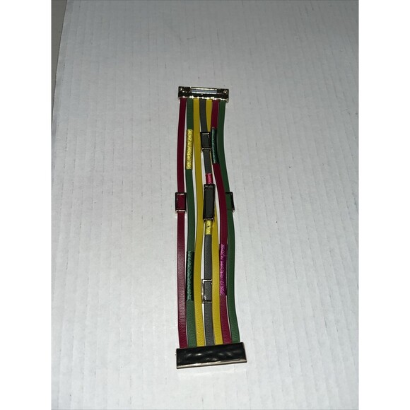 Chico's Leather Multi Color Magnetic Bracelet NWOT - Picture 3 of 4